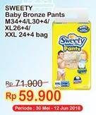 Promo Harga SWEETY Bronze Pants M34+4, L30+4, XL26+4, XXL24+4  - Indomaret