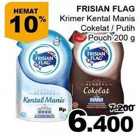 Promo Harga FRISIAN FLAG Susu Kental Manis Cokelat, Putih 200 gr - Giant