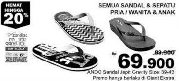 Promo Harga ANDO Sandal 39-43  - Giant