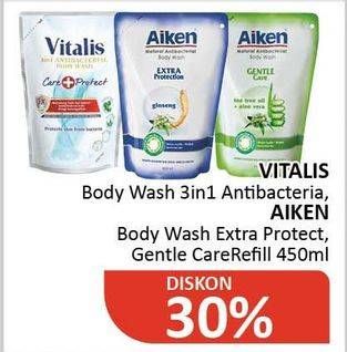 Promo Harga VITALIS Body Wash/AIKEN Body Wash Anti Bacterial  - Alfamidi