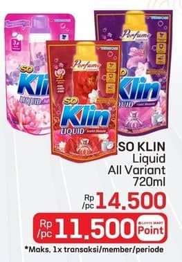 Promo Harga So Klin Liquid Detergent All Variants 720 ml - LotteMart