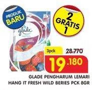 Promo Harga GLADE Hang It Fresh Wild Berries per 3 pcs 8 gr - Superindo