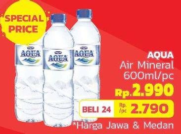 Promo Harga AQUA Air Mineral 600 ml - LotteMart
