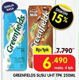 Promo Harga Greenfields UHT All Variants 250 ml - Superindo