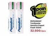 Promo Harga PEPSODENT Pasta Gigi Sensitive Expert Fresh per 2 pcs 100 gr - Watsons