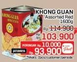 Promo Harga Khong Guan Assorted Biscuit Red Persegi 1600 gr - LotteMart