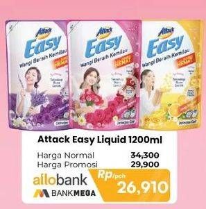 Promo Harga Attack Easy Detergent Liquid 1200 ml - Carrefour
