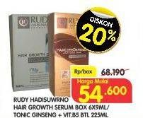 Promo Harga RUDY HADISUWARNO Hair Growth Serum Box 9ml/Tonic Gingseng + Vit.B5 225ml  - Superindo