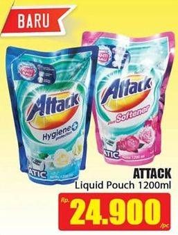 Promo Harga ATTACK Detergent Liquid Hygiene + Protect, Plus Softener 1200 ml - Hari Hari