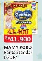 Promo Harga Mamy Poko Pants Xtra Kering L20+2 22 pcs - Alfamart