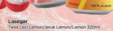 Promo Harga Lasegar Twist Larutan Penyegar Lychee Lemon, Lemon, Orange Lemon 320 ml - TIP TOP