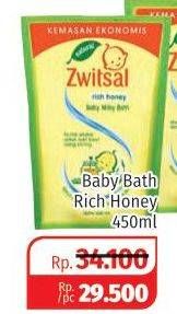 Promo Harga ZWITSAL Natural Baby Bath Milky With Rich Honey 450 ml - Lotte Grosir