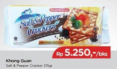 Promo Harga KHONG GUAN Cream Crackers Salt Pepper 215 gr - TIP TOP