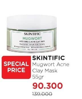 Promo Harga Skintific Mugwort Mask Anti Pores & Acne Clay Mask 55 gr - Watsons