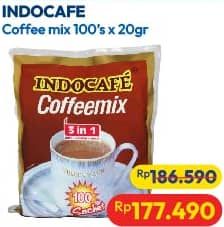 Promo Harga Indocafe Coffeemix 3in1 per 100 sachet 20 gr - Hypermart