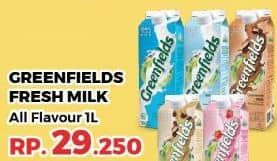 Promo Harga Greenfields Fresh Milk Kecuali Full Cream 1000 ml - Yogya