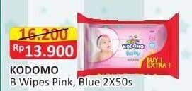 Promo Harga KODOMO Baby Wipes Rice Milk Pink, Classic Blue 50 pcs - Alfamart