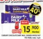 Promo Harga Cadbury Dairy Milk Cashew Nut 90 gr - Superindo