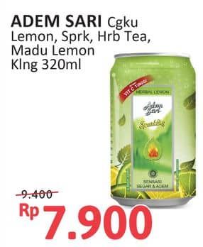 Promo Harga Adem Sari Ching Ku Herbal Lemon, Sparkling Herbal Lemon, Herbal Tea, Madu Lemon Tea 320 ml - Alfamidi