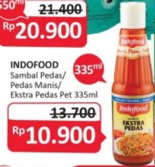 Promo Harga INDOFOOD Sambal Pedas, Ekstra Pedas, Pedas Manis 335 ml - Alfamidi