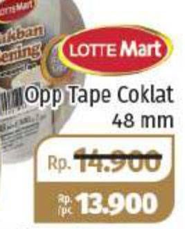 Promo Harga LOTTEMART OPP Tape Coklat, 48 Mm  - Lotte Grosir