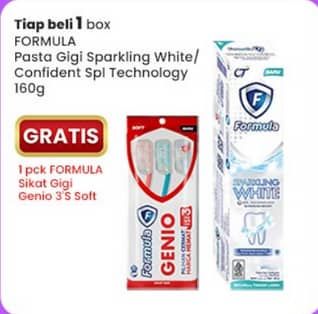 Promo Harga Formula Pasta Gigi + Sikat Gigi Confident Spl Technology, Sparkling White Spl Technology 160 gr - Indomaret