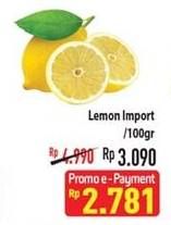 Promo Harga Lemon Import per 100 gr - Hypermart