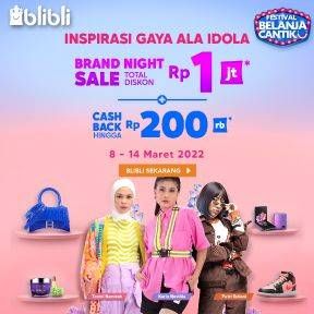 Promo Harga Brand Night Sale Total Diskon Rp1jt Cashback Hingga Rp200rb  - Blibli