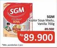 Promo Harga SGM Eksplor 1+/ 3+/ 5+ Madu, Vanilla, Soya 700 gr - Alfamidi