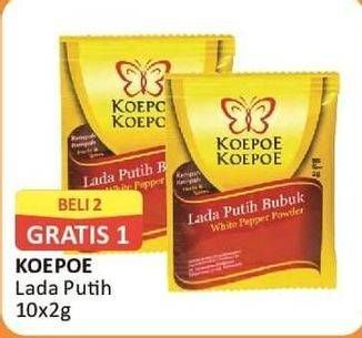 Promo Harga Koepoe Koepoe Bumbu Rempah-Rempah Lada Putih Bubuk per 10 sachet 2 gr - Alfamart