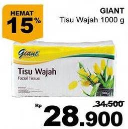 Promo Harga GIANT Tisu Wajah 1000 gr - Giant