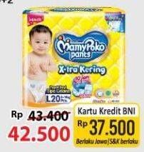 Promo Harga Mamy Poko Pants Xtra Kering L20+2 22 pcs - Alfamart