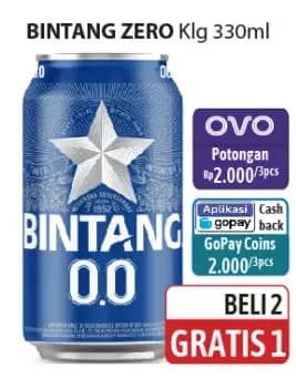 Promo Harga Bintang Zero 330 ml - Alfamidi