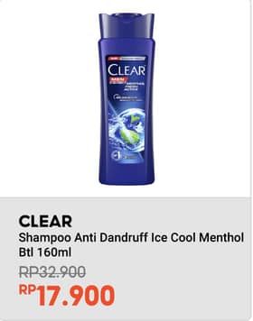 Promo Harga Clear Shampoo Ice Cool Menthol 160 ml - Indomaret
