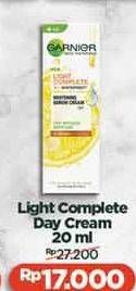 Promo Harga GARNIER Light Complete Cream White Speed Day Serum Cream UV 20 ml - Alfamidi