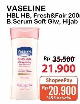 Promo Harga Vaseline Body Lotion Fresh Fair Cooling UV, UV Lightening 200 ml - Alfamart