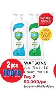 Promo Harga WATSONS Anti Bacterial Cream Bath 1000 ml - Watsons