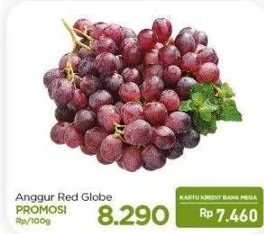 Promo Harga Anggur Red Globe per 100 gr - Carrefour