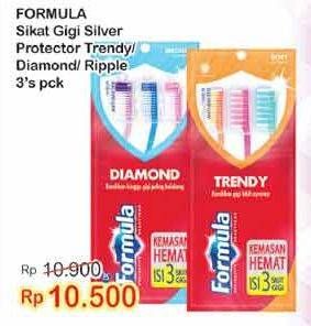 Promo Harga FORMULA Sikat Gigi Trendy Soft, Diamond Medium, Ripple Soft 3 pcs - Indomaret