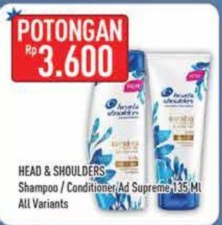 Promo Harga HEAD & SHOULDERS Shampoo Supreme 135 ml - Hypermart