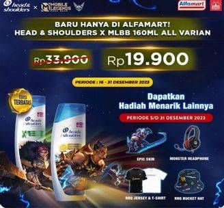 Promo Harga Head & Shoulders Shampoo Lemon Fresh Edisi Mobile Legend 160 ml - Alfamart