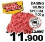 Promo Harga Daging Giling Sapi Spesial per 100 gr - Giant