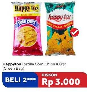 Promo Harga HAPPY TOS Tortilla Chips Hijau 160 gr - Carrefour