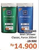 Promo Harga ROMANO Men Shower Classic, Force 200 ml - Alfamidi