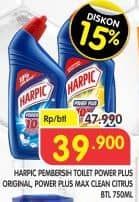 Promo Harga Harpic Pembersih Kloset Power Plus Original, Power Plus Citrus 750 ml - Superindo