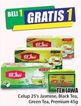 Promo Harga Teh Jawa Teh Celup Jasmine, Black Tea, Green Tea, Premium 25 pcs - Hari Hari