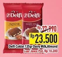 Promo Harga Delfi Chocolate Dairy Milk, Almond 125 gr - Hypermart