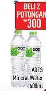 Promo Harga ADES Air Mineral per 2 botol 600 ml - Hypermart