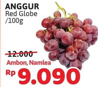Promo Harga Anggur Red Globe per 100 gr - Alfamidi