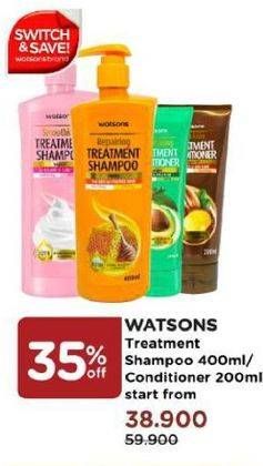 Promo Harga WATSONS Treatment Shampoo 400ml/ Conditioner 200ml  - Watsons